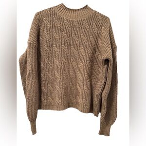 J. Crew Brown Cable Knit Sweater Size M